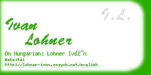 ivan lohner business card